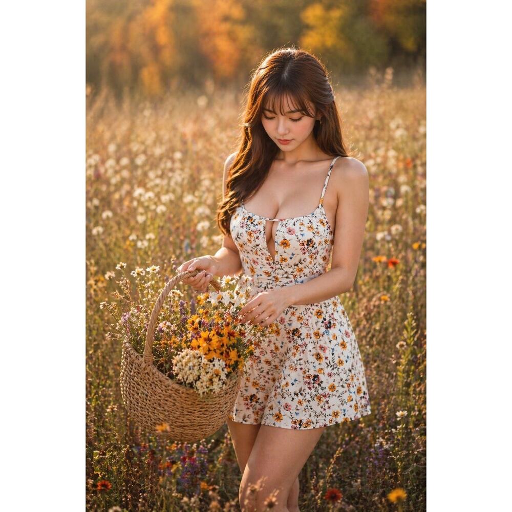 Frolicking in flowers flowy trapeze blooming boho floral mini dress sm